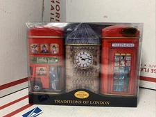 New English Teas Traditions of Britain Mini Tins Gift Pack EMPTY 3-pack Big Ben