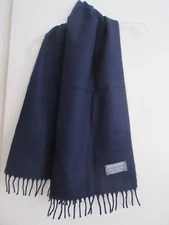 Geoffrey Beene 100% Pure New Wool Dark Blue Uruguay 12” x 52" Scarf