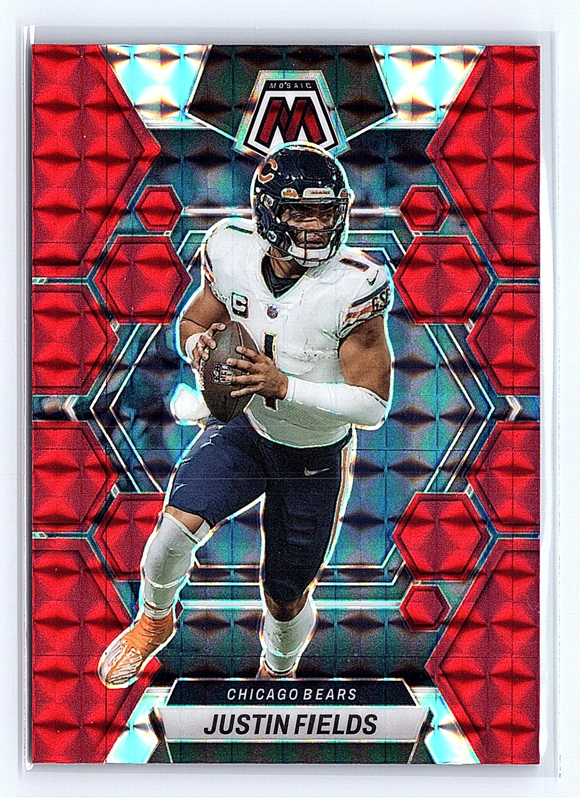 2023 Panini Mosaic Justin Fields Red Mosaic #33 - Chicago Bears