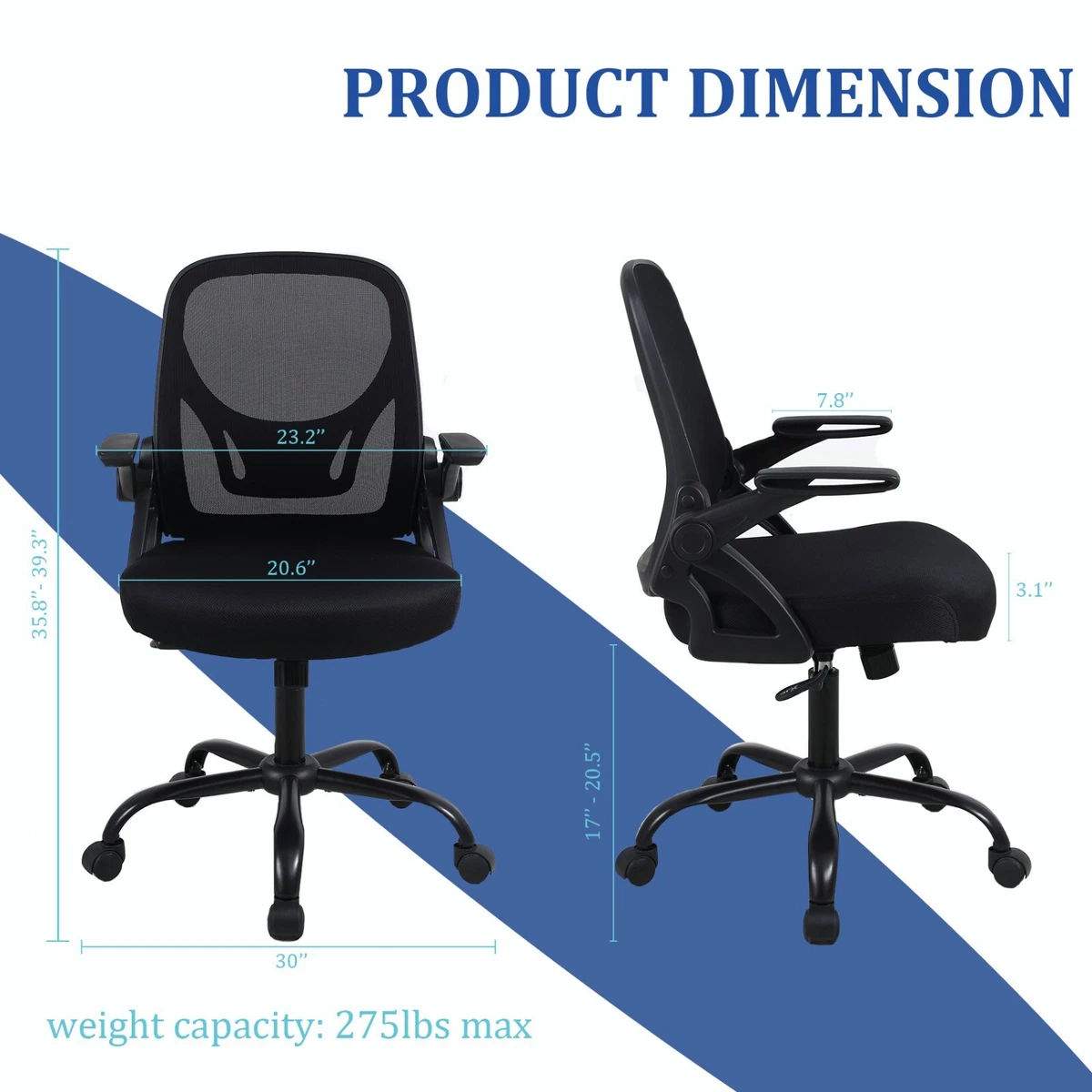 Black Office Chair Ergonomic Desk Chair Comfy Mesh Computer Chairs Modern Chair