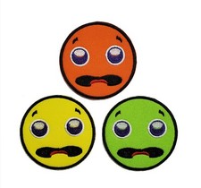 Emoji Embroidered Applique Sew/Iron On Patch 2.5" Funny Laugh Hook Loop 5