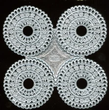 Scrap Diecut German Dresden Silver Foil Paper Rosettes Victorian Crafts
