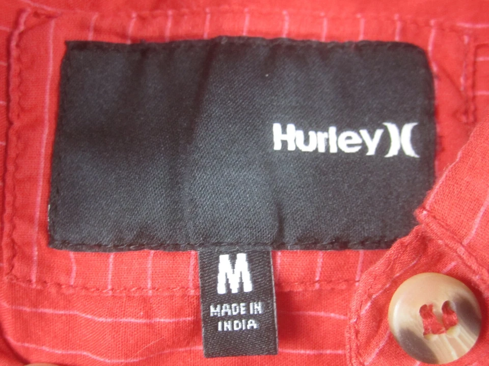 Camisa Hurley Mujer Mediana Roja Ex Novio Informal Abotonada Cuello Manga Larga Foto 3 de 4