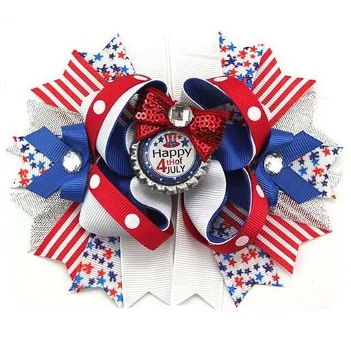 NEW 4th of July Smcoked Embroidered Flag Girls Boutique Blue Gingham Dress - Picture 8 of 11
