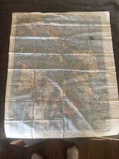 WWII Pilots AAF CLOTH Escape & Evasion Map Double Sided SAMAR & MINDORO ISLAND