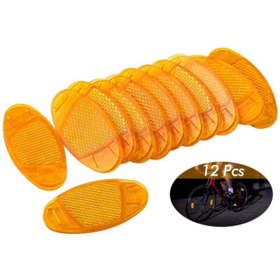 Classicseali 12 Stück Fahrrad Katzenaugen - Speichenreflektoren Set In Weiß & Orange Für Mehr Sicherheit