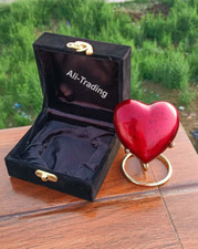 Red Heart Keepsake Urn Mini Heart Cremation Urn with Stand  Box Small Urn for H