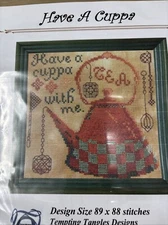 Tempting Tangles Designs Cross Stitch Chart/Pattern HAVE A CUPPA TEA WITH ME New