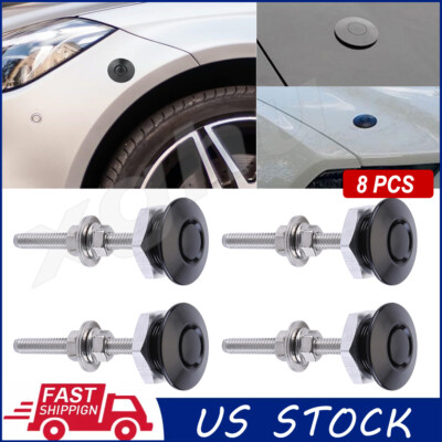 8PCS Quick Release Hood Push Button Bonnet Pins Lock Clip Car Bumper Latch Kit