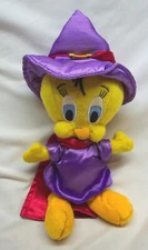 WB Looney Tunes HALLOWEEN TWEETY BIRD AS WITCH 10" Bean Bag STUFFED ANIMAL Toy