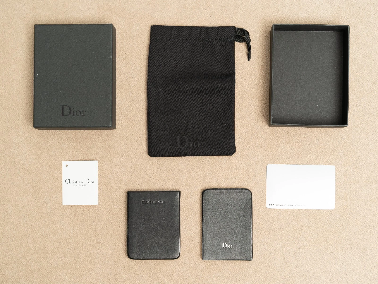 Porte Carte Dior Homme Cuir Noir Pochette Portefeuille Hedi Slimane Époque Immaculée