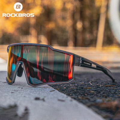 ROCKBROS Polarized Sunglasses Cycling Optical Square Frame Glasses Men Sport Ski