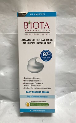 100% Original Biota Botanicals Advanced Herbal Care Daily Foaming Serum  5.1 Oz