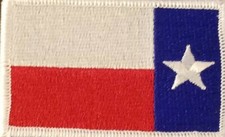 TEXAS Flag Patch W/ Hook Loop Fastener Left Reverse Tactical White Border 8