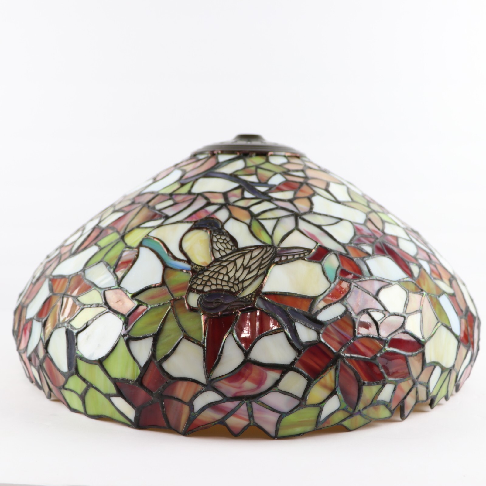 Tiffany Style Birds Lamp Shade Purple Green Dark Red Stained Glass 15" eBay