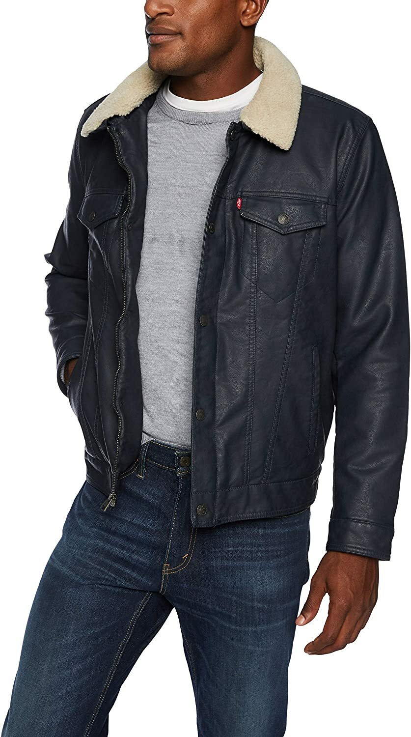 Top 53+ imagen levi's faux leather jacket sherpa Thptnganamst.edu.vn