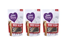 Paw Love All Natural Beef dog chew treats Dogs 4-5 " 3 bags