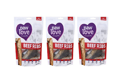 Paw Love All Natural Beef dog chew treats Dogs 4-5 '' 3 bags