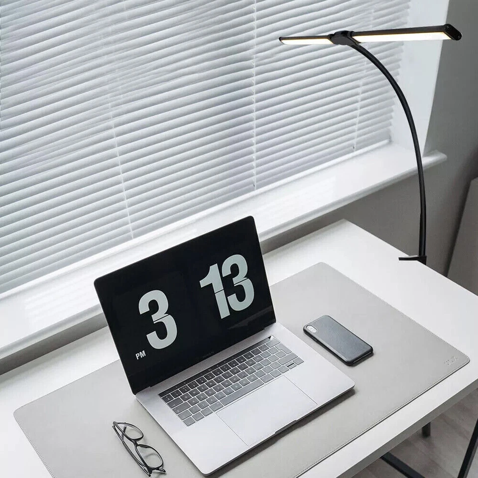 NEW LED Desk Lamp with Clamp Double Head Desk Lamp with Adjustable 3 Color Modes - Image 2 of 4