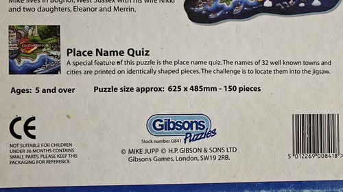 Gibsons Jigmap Puzzle - 150 LARGE Pce - Britain And Ireland Mike Jupp COMPLETE - Picture 4 of 12