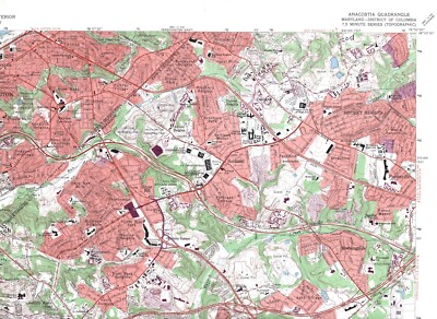 Anacostia Quadrangle Maryland-D.C. 1971 USGS Topo Map 7.5 Minute Topographic