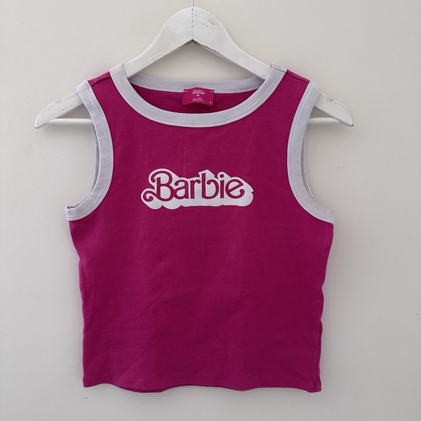 Dotti X Barbie Woman’s Pink Graphic Print Baby Tee - Size Small - Sleeveless
