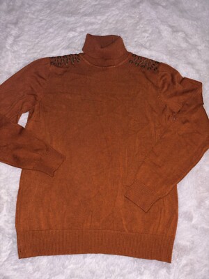 Joseph A qu'est-ce que c'est silk? women's sz. L copper turtleneck sweater.