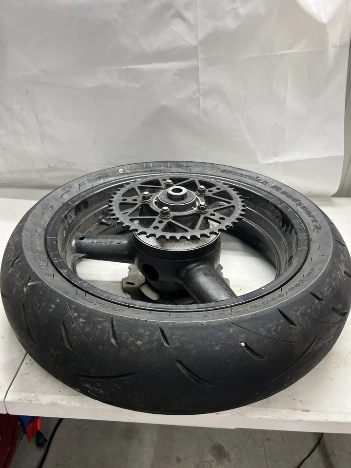08 Suzuki SV650 Rear Wheel Rim & Tire 160/60-17 Sv650s Good Tire Complete Rotor - Image 3 of 4