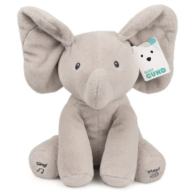 GUND Flappy The Elephant Animated 11'' Let's Play Peek-a-Boo Musical Plush Toy