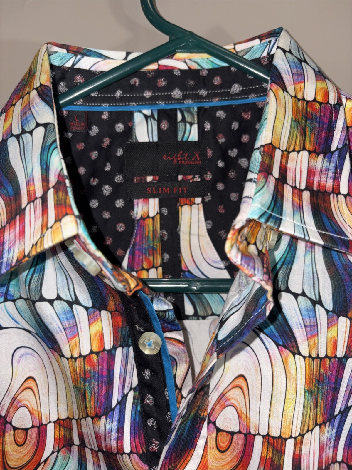 Eight X Premium Psychedelic Pattern Flip Cuff Shi… - image 2