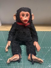 Vintage 1940s Gund 20" Stuffed Monkey Toy Rubber Face/Hands/Feet