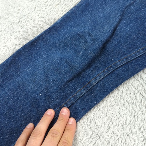 Vintage 70s JC Penney Jean Boys 18 30x30 Blue Flared Bush Pant Cargo Talon Twist - Picture 6 of 23