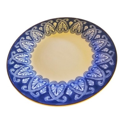 Vtg  Set of 6 Bombay Company Arabesque Tile Blue and White 8-Inch Salad 