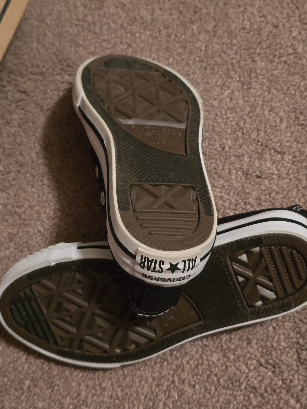 Converse All Star Kids Black White Canvas Low Top Sneakers Size 12 US 29 EU thumbnail 9