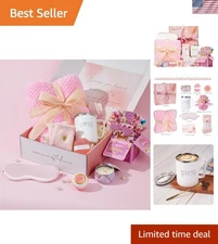 Best Friend Birthday Pampering Spa Gift - 8-Piece Luxury Basket with Blanket