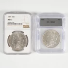 1885 MS62 ICG, 1889 MS63 NGC Morgan Dollars $1 31431