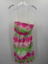 Pre-Owned Lilly Pulitzer Pink Size 10 Short Strapless Dress