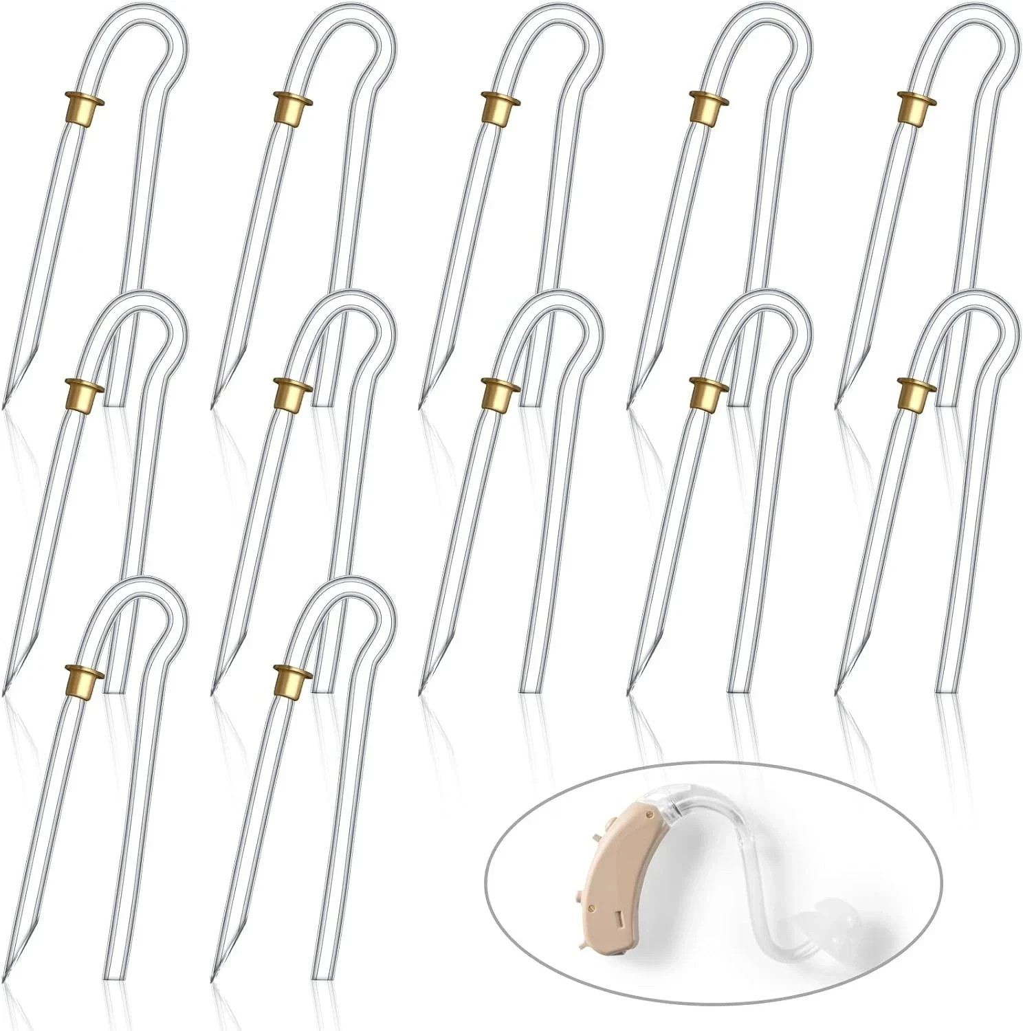 12 Pcs Hearing Aid Tubes Preformed BTE Earmold Tubing 3.5 x 2 mm Aid...