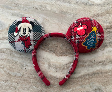 Spirit Jersey Disney Minnie Mouse Holiday Plaid Ear Headband Red