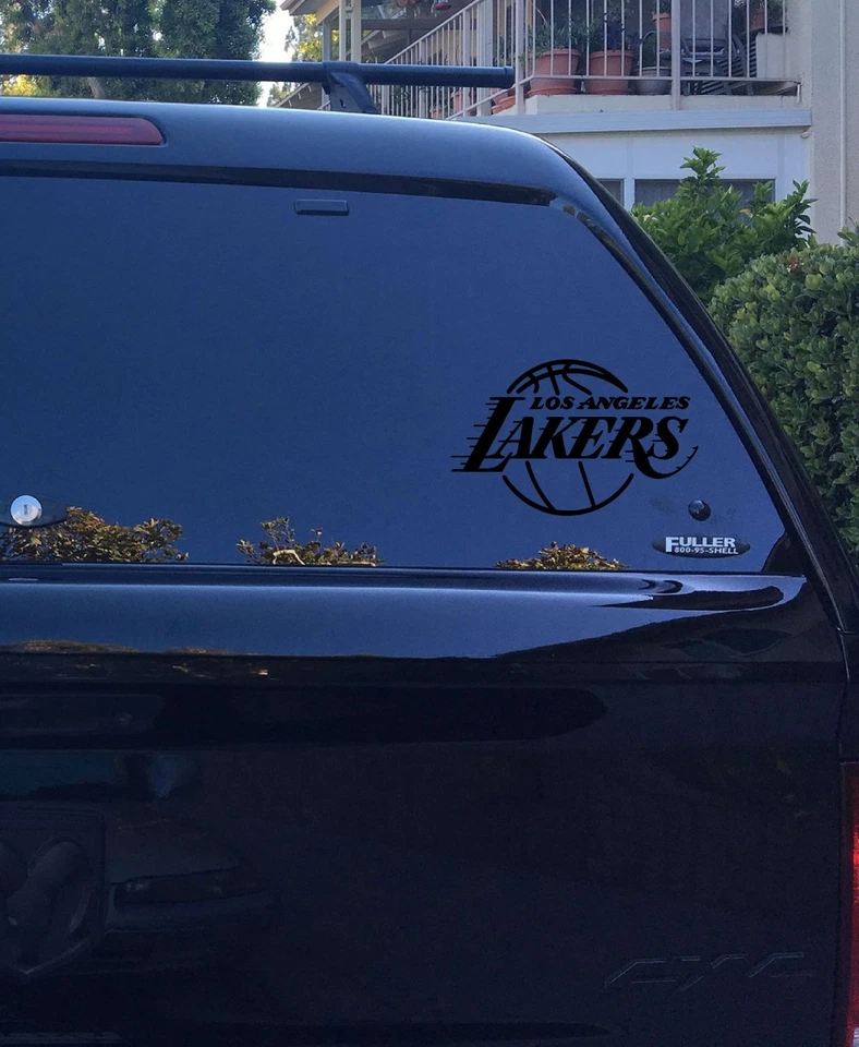 NB-14-03 RECUBIERTO UV Lakers 2 colores logotipo LA ventana coche vinilo pegatina Foto 3 de 4