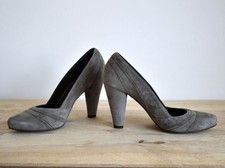 Vintage Pied A Terre Grey Suede Almond Toe Court Shoes UK Size 5