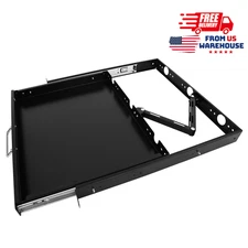 1U 19-Inch Rack Mount Sliding Keyboard Drawer with Front Mount Brackets