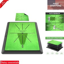 Golf Hitting Mat with Swing Path Feedback Rubber Practice Mat for Indoor Outdoor