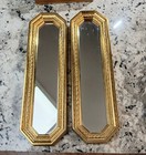 Vntg Set Of 2 Home Interior Gold Framed Wall Hanging Mirrors. Octagon 17.5"