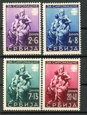 Okupacja II wojna światowa Serbia: Mi.Nr.82/85 niestemplowane. Mi: 100,-