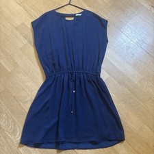 Mango Navy Blue lined knee length Dress - Size XL Washed Once 