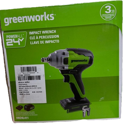 #ad #ad Greenworks IWD401 1 2” 24V 300ft lb Impact Wrench with 4.0 AH Batt $98.89