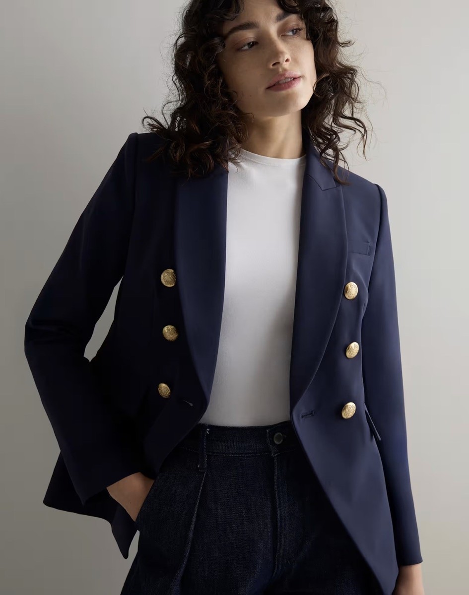Quince Women’s Scuba Captain's Convertible Blazer -Deep Navy View 2