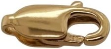 14K Yellow Gold Oval Lobster Clasp Italy