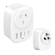 All-in-One Universal Travel Adapter with Dual USB and Type-C Ports